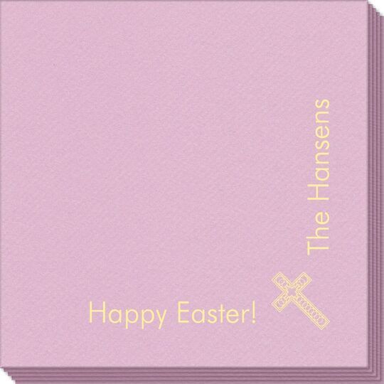Corner Text with Inspirational Cross Linen Like Napkins